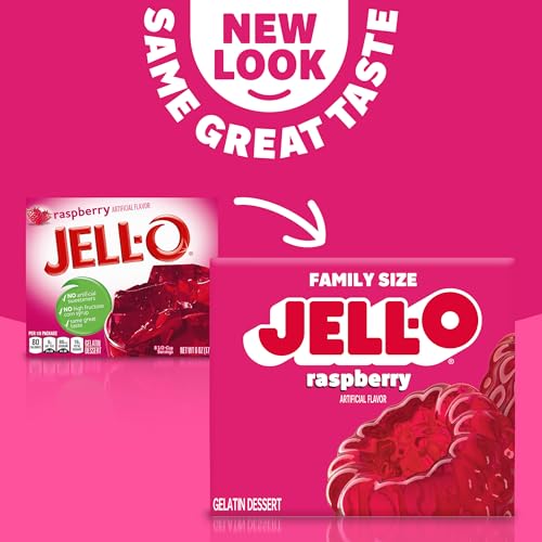 Jell-O Raspberry Gelatin Mix (6 oz Box, 3-Pack)