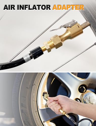 Brass Air Inflator Adapter, 1/4" NPT to Schrader Valve