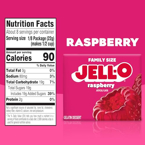 Jell-O Raspberry Gelatin Mix (6 oz Box, 3-Pack)