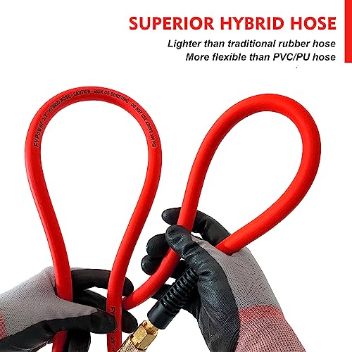 Red Flexible Air Compressor Whip Hose Kit, 6ft
