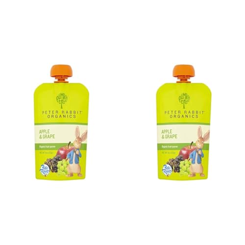 Peter Rabbit Organic Fruit Puree Apple Grape, 4oz x2
