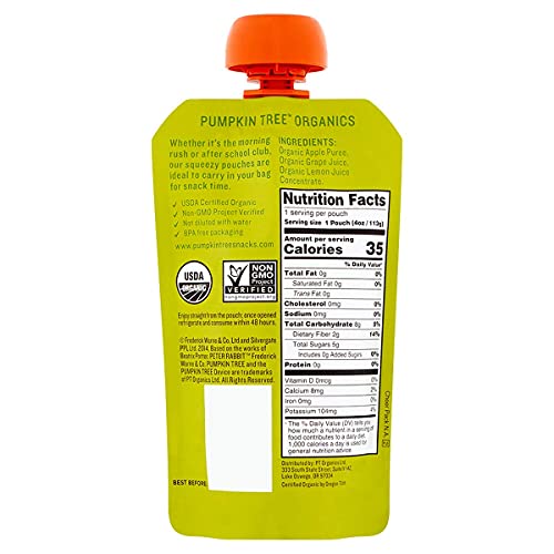 Peter Rabbit Organic Fruit Puree Apple Grape, 4oz x2