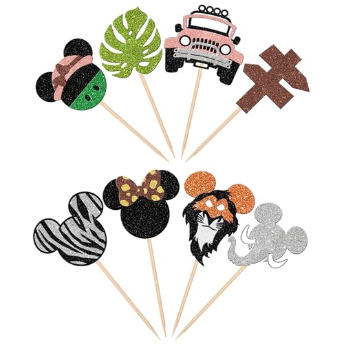 Safari Minnie Mouse Cupcake Toppers - Jungle Theme