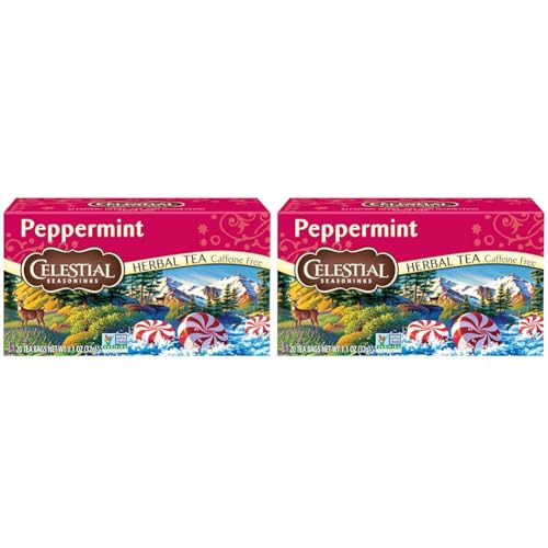 Celestial Seasonings Peppermint Herbal Tea, 20 ct (Pack of 2)