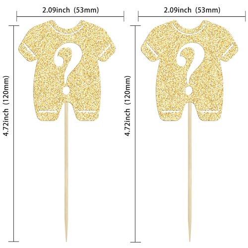 Gyufise 24Pcs Gender Reveal Cupcake Toppers Boy or Girl Cake Toppers Pink or Blue Bow Tie Cupcake Picks for Baby Shower Gender Reveal Theme Party Cake Decorations Gold Glitter