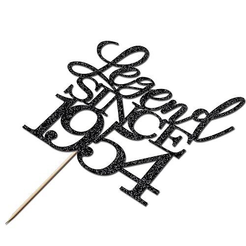 Migeaks legend since 1954 cake topper 70th birthday happy birthday cake topper men and women cheer 70 years old handmade black glitter cake decoration