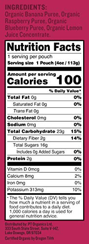 Peter Rabbit Organics Baby Raspberry Banana Blueberry, 4 oz (Pack of 5)