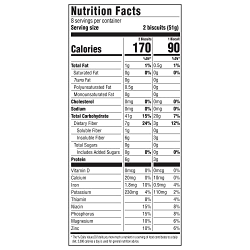 Shredded Wheat Big Biscuit, Whole Grain, Non-Gmo, Heart Healthy Breakfast Cereal, 15 Oz (Pack of 2)