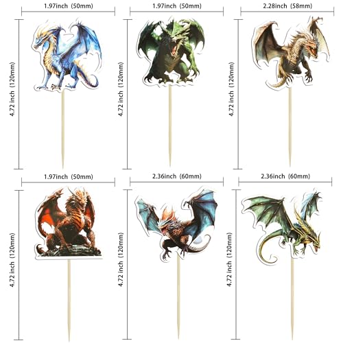 Gyufise 36Pcs Wild Dinosaur Cupcake Toppers Realistic Dinosaur Cupcake Pick Decorations for Dino Theme Baby Shower Birthday Party Cake Decor Supplies