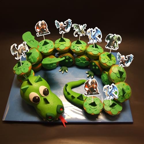 Gyufise 36Pcs Wild Dinosaur Cupcake Toppers Realistic Dinosaur Cupcake Pick Decorations for Dino Theme Baby Shower Birthday Party Cake Decor Supplies