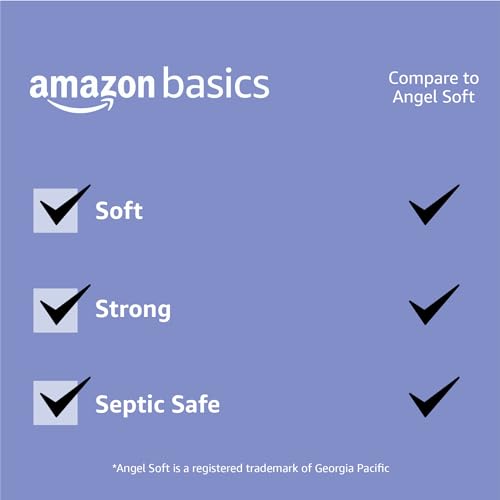 Amazon Basics 2-Ply Toilet Paper 6 Rolls = 24 Regular Rolls, Unscented, 350 Sheets, (1 Pack of 6)