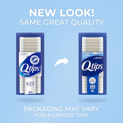 Q-tips Cotton Swabs For Hygiene and Beauty Care Original Cotton Swab Made With 100% Cotton 625 Count, WHITE