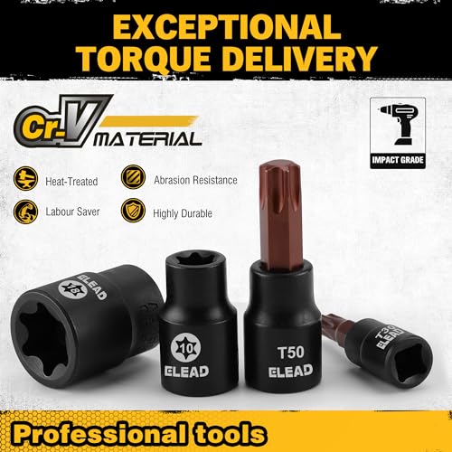31-Piece Premium Torx Bit Socket Set, High Torque
