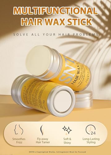 Samnyte Hair Wax Stick, Wax Stick for Hair Slick Stick, Hair Wax Stick for Women Kids, Hair Gel Stick for Girls Hair Accessories for Women Fly away Hair Tamer, Hair Bun Maker for Kids Styling Cream