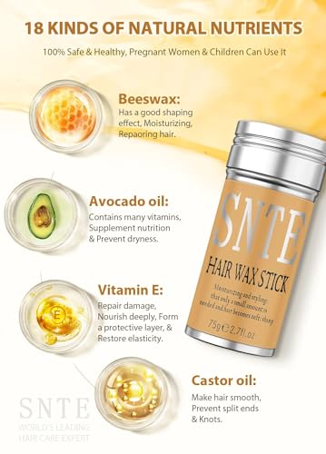 Samnyte Hair Wax Stick, Wax Stick for Hair Slick Stick, Hair Wax Stick for Women Kids, Hair Gel Stick for Girls Hair Accessories for Women Fly away Hair Tamer, Hair Bun Maker for Kids Styling Cream