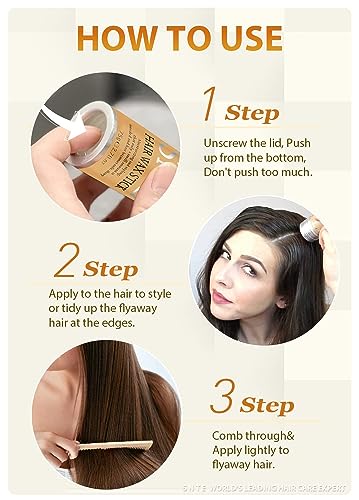 Samnyte Hair Wax Stick, Wax Stick for Hair Slick Stick, Hair Wax Stick for Women Kids, Hair Gel Stick for Girls Hair Accessories for Women Fly away Hair Tamer, Hair Bun Maker for Kids Styling Cream