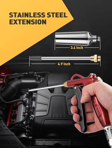 Powerful High Volume Air Blow Gun with Retro Red Nozzle