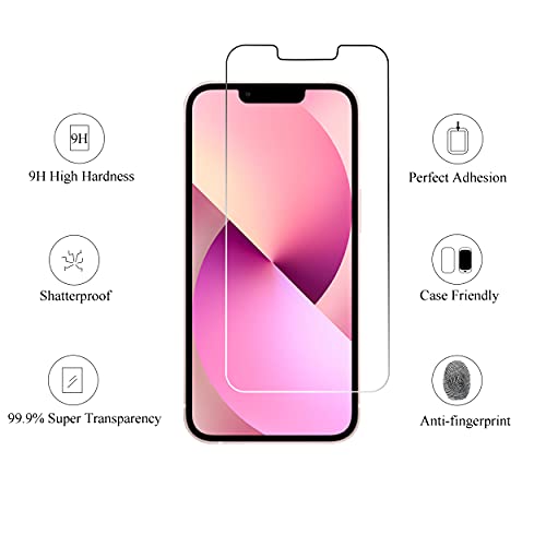 Ailun Glass Screen Protector for iPhone 14 / iPhone 13 / iPhone 13 Pro [6.1 Inch] Display 3 Pack Tempered Glass, Case Friendly