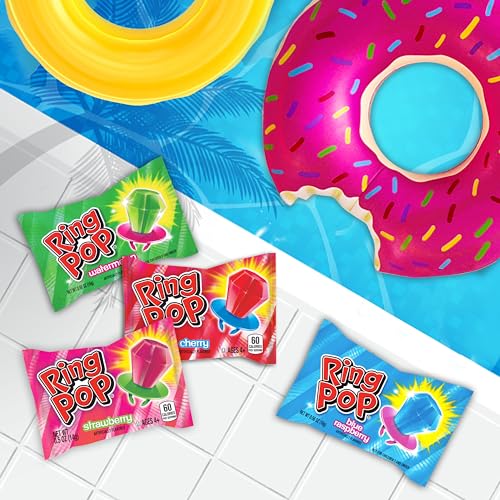 Ring Pop Bulk Candy Lollipop Variety Party Pack -20 Count Lollipops w/ Assorted Flavors - Fun Candy For Birthdays, Party Favors, Pool Parties, 4th of July & Summer Fun - Summer Treats Loved by Kids