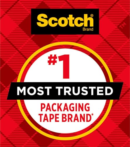 Scotch Heavy Duty Shipping Packaging Tape, 1.88"x 27.7 yd, Great for Packing, Shipping & Moving, Clear, 1 Dispensered Roll (142L)