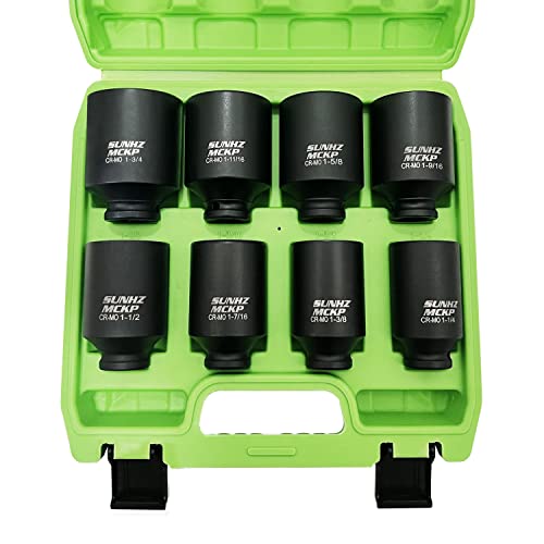 1/2" Deep 6-Point Impact Socket Set, 8-Piece SAE