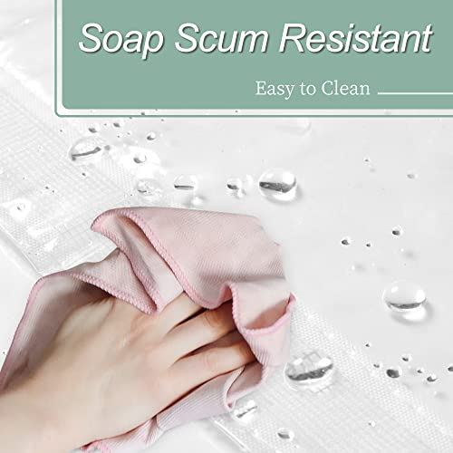 Mrs Awesome Clear Shower Curtain Liner with 3 Magnets, 72x72 Premium Flexible Sturdy Plastic Shower Curtain for Bathroom, 4G PEVA Lightweight & Waterproof, Clear