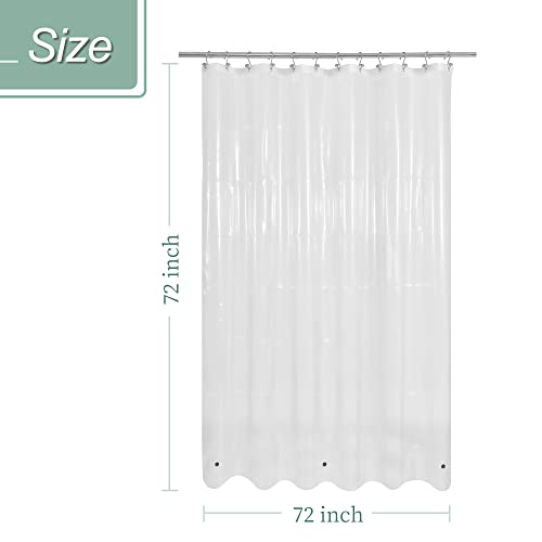 Mrs Awesome Clear Shower Curtain Liner with 3 Magnets, 72x72 Premium Flexible Sturdy Plastic Shower Curtain for Bathroom, 4G PEVA Lightweight & Waterproof, Clear