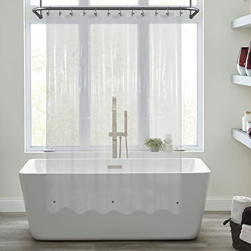 Mrs Awesome Clear Shower Curtain Liner with 3 Magnets, 72x72 Premium Flexible Sturdy Plastic Shower Curtain for Bathroom, 4G PEVA Lightweight & Waterproof, Clear