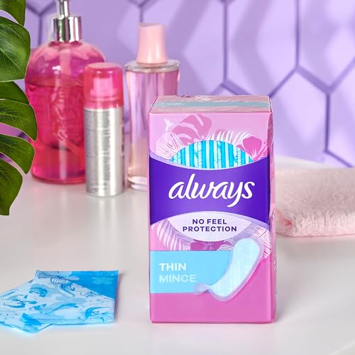 Always Thin Daily Panty Liners For Women, Light Absorbency, Unscented, 162 Count (Packaging May Vary)