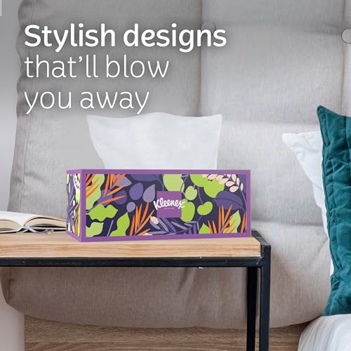 Kleenex Ultra Soft Facial Tissues, 3 Flat Boxes, 120 Tissues per Box, 3-Ply (360 Total Tissues), Packaging May Vary