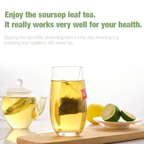 40 Natural Soursop Tea Bags, Soursop Leaves Tea, Organic Dried Soursop Graviola Leaves Tea, te de Guanabana Tea, Pure Sour sop Tea Leaves