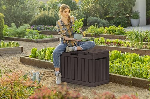 Keter Kentwood 50 Gallon Resin Deck Box - Brown