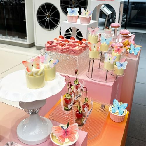 Gyufise 56Pcs Butterfly Edible Cupcake Toppers Cake Decoration Edible Butterfly Cake Decorations for Butterfly Theme Baby Shower Kids Birthday Party Cake Supplies Multi