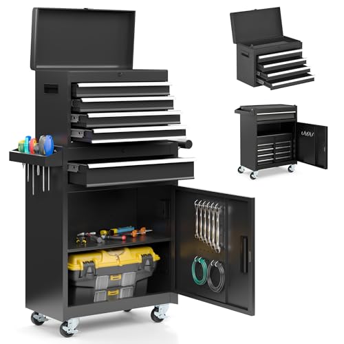 VIWAT 5-Drawer Rolling Tool Chest - Detachable Top Box