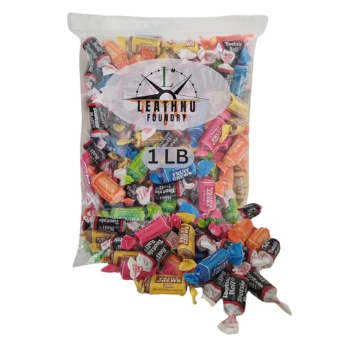 Tootsie Roll Fruit Chews Assorted Mix - 1 LB - Classic Chocolate, Fruit Chews - Cherry, Lime, Lemon, Orange, and Vanilla, Individually Wrapped, Fresh! Packaged by Leathnu Foundry