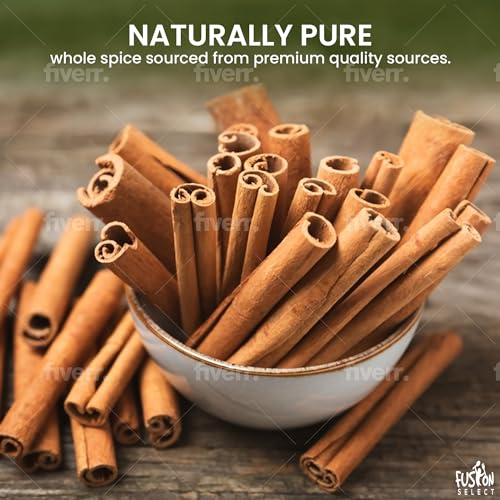 Fusion Select Cinnamon Sticks - Whole Canela Bark Pieces for Asian, Indian, & Middle Eastern Cuisine - Herbs & Spices for Baking & Cooking - Packed in a Clear Resealable Pouch - 4 oz