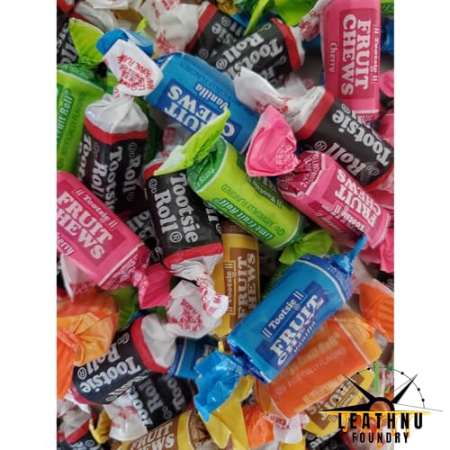 Tootsie Roll Fruit Chews Assorted Mix - 1 LB - Classic Chocolate, Fruit Chews - Cherry, Lime, Lemon, Orange, and Vanilla, Individually Wrapped, Fresh! Packaged by Leathnu Foundry