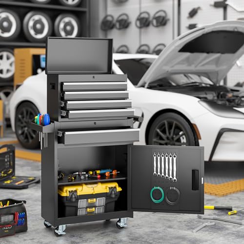 VIWAT 5-Drawer Rolling Tool Chest - Detachable Top Box