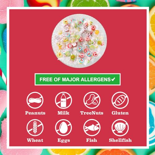 Fruit Slices Candy - Hard Candy Bulk Net 1 LB Bag (Approx. 150 pcs) of Individually Wrapped 10 Classic Tropical Fruit Flavors Assortment - Great for Candy Buffet - Office Candy - Treat Bags