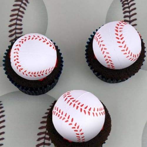 12 PCS Baseball Cupcake Toppers 3D Foam Mini Baseball Cupcake Topper Picks Baseball Cake Toppers for Sport Theme Baby Shower Kids Birthday Party Cake Decorations Supplies