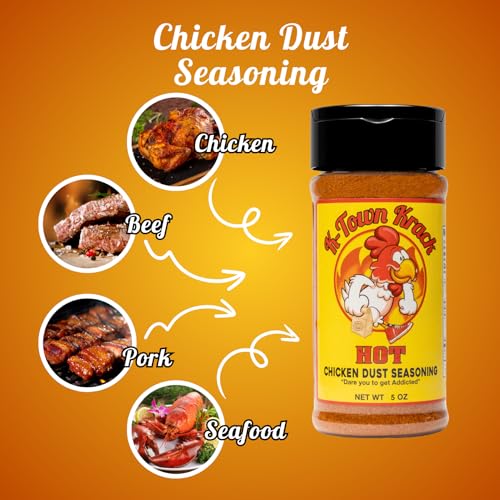 K-Town Krack - Hot Chicken Dust Seasoning - Chicken Wing Seasoning & Spicy Seasoning for Chicken, Beef, Pork, Fish - All-Purpose Seasoning, Spice Rub, BBQ Rub & Spicy Wing Dust Seasoning 5oz