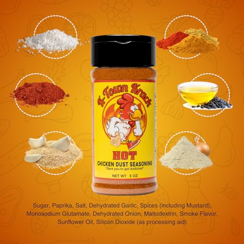 K-Town Krack - Hot Chicken Dust Seasoning - Chicken Wing Seasoning & Spicy Seasoning for Chicken, Beef, Pork, Fish - All-Purpose Seasoning, Spice Rub, BBQ Rub & Spicy Wing Dust Seasoning 5oz