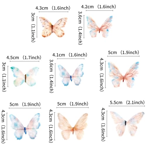 Ercadio 40 Pcs Edible Wafer Paper Butterflies for Cupcake Toppers Picks Edible Butterfly Cake Decorations for Wedding Birthday Party Butterfly Theme Baby Shower Kids Birthday Party Cake Supplies