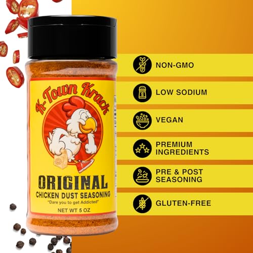 K-Town Krack - Original Chicken Dust Seasoning - All-Purpose Seasoning & BBQ Rub Seasoning for Chicken, Beef, Pork, Fish - All-in-one Spice Rub, BBQ Rub, Wing Seasoning, Meat Seasonings and Rubs 5oz