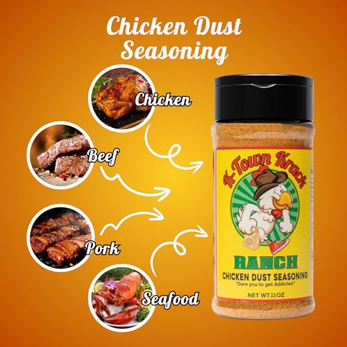 K-Town Krack - Ranch Chicken Dust Seasoning - Ranch Seasoning & BBQ Rub Seasoning for Chicken, Beef, Pork, Fish - All-Purpose Seasoning, Spice Rub, Ranch Seasoning Powder & Ranch Topping