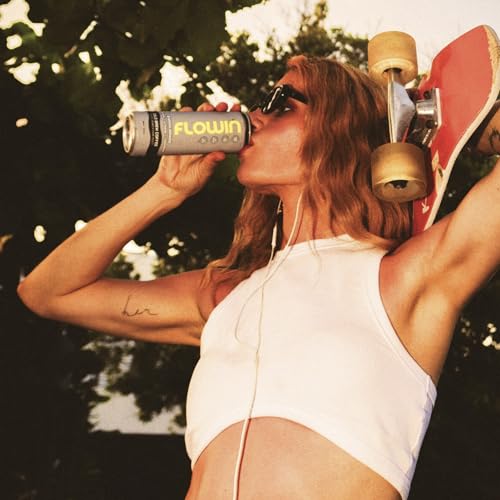 Flowin Cold Brew Black Coffee: Organic Arabica Dark Roast, Vegan, Sugar-Free, Non-GMO, Enhanced with Nootropics (Fulvic Acid, L-Theanine, B Vitamins) Ready-to-Drink Iced Coffee, Single 12oz Can.