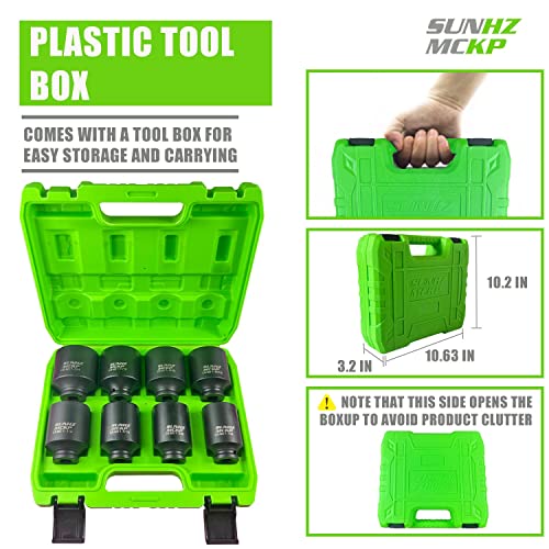 1/2" Deep 6-Point Impact Socket Set, 8-Piece SAE