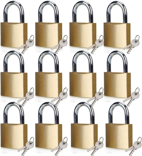 Outdoor Solid Brass Padlock Set with Keys - Waterproof