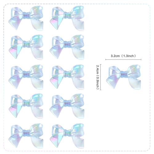 Cyodoos 24pcs Blue Bow Cake Topper Bowknot Cupcake Toppers Cake Dessert Picks Decoration For Baby Shower Birthday Wedding Party Supplies