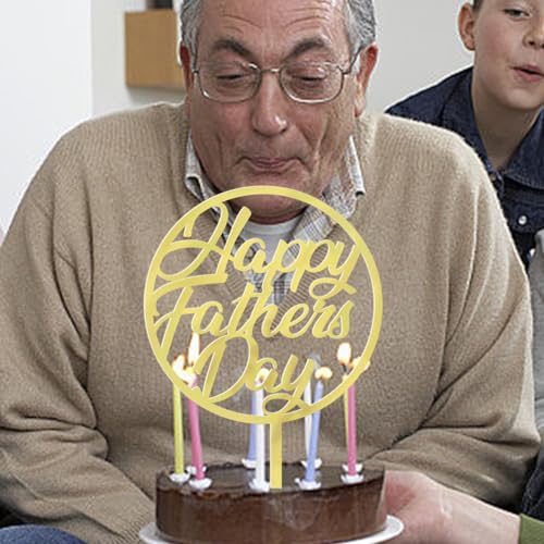 Bejotaa 10 Piececs Father's Day Cake Topper, Acrylic Happy Father's Day Party Decoration,Picks Cake Decoration for Birthday Father's Day Party Favors (Father's Day-1 10pcs)